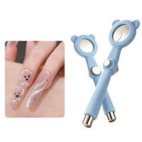 En gros, aimant pour nail art 6 en 1 en forme d'ours, à grille magnétique œil de chat, à trous creux, noir, puissant et durable, pour vernis gel œil de chat