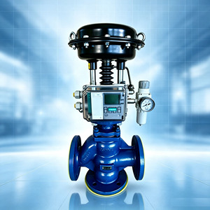 Vanne de régulation pneumatique industrielle à trois voies à corps moulé pour le contrôle de l'eau d'alimentation des chaudières - Product Image 6
