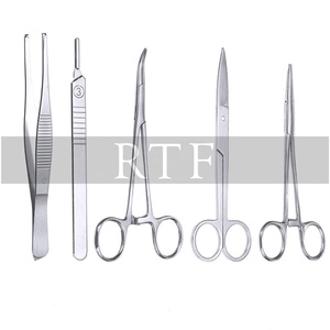 ชุดฝึกหัดเย็บผิวหนังสำหรับนักศึกษาแพทย์ ชุดอุปกรณ์ผ่าตัดครบชุด ทำจากสแตนเลสสตีล 16 ชิ้น ประกอบด้วยมีดผ่าตัด เข็มเย็บผิวหนัง และกรรไกร - Product Image 4