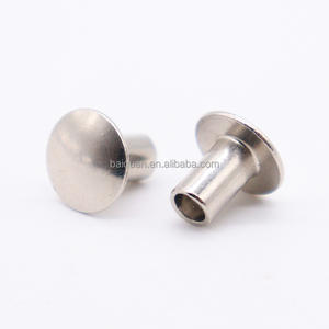 Paslanmaz çelik perçin nikel kaplama düz kafa perçin adım ince kafa yarı tübüler perçin - Product Image 5