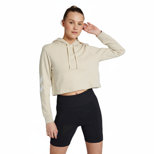 Color Block Crop con capucha y moda mujer Crop Top último diseño Crop Hoodies transpirable gimnasio desgaste mujeres sudaderas con capucha - Product Image 1