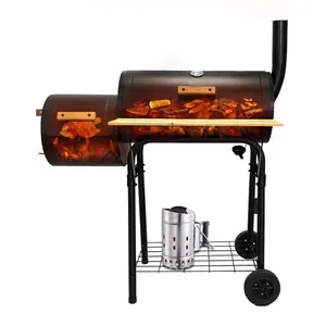 Outdoor camping cart barreled barbecue grill one dual-use high quality charcoal grill BBQ