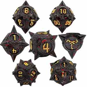 Zinc Alloy Polyhedral Dice Set for D&D Dungeons and Dragons RPG,Right Angle D6 Tabletop Games With <b>Gift</b> Box Wholesale - Product Image 4