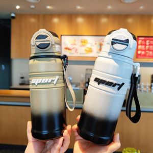 Sport Water Bottle 680ml Dual Drink Cap Insulated Stainless Steel <b>Thermos</b> For Outdoor Fitness Activities - Product Image 2