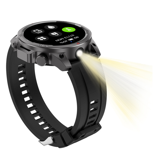 DK68 GPS Motion Compass Smart Watch With LED Flashlight 1.53inch Screen BT Call IP67 Waterproof 410mah Smartwatch for Men