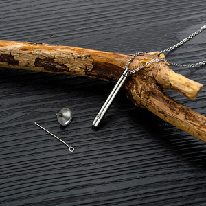 Kalung guci kristal silinder sederhana modis, perhiasan kalung abu untuk wanita pria kremasi - Product Image 1