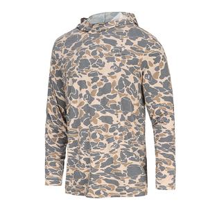 卸売りメンズ昇華印刷オールドスクールグリーンカモサンプロテクションUVダックハンティングパーカーパフォーマンス釣りシャツ - Product Image 4