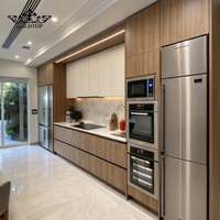 Meubles de cuisine modulaires Goldtop RTA de style moderne, prêts à assembler, avec planches en mélamine écologiques, évier et robinet inclus