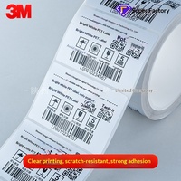 Rouleau d'étiquettes codes-barres personnalisées 3M 7871 en PET blanc brillant, transfert thermique, étanche, haute adhérence, résistant à l'abrasion, adhésif découpé à la forme