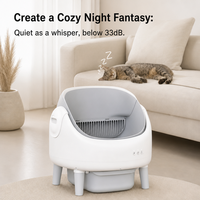Bac à litière intelligent à toit ouvert et autonettoyant avec ramassage automatique, contrôle par application Wi-Fi, tamis à grille, nettoyage facile pour chats de 1,5 à 12,5 kg