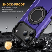 Coque de téléphone hybride magnétique avec chargement sans fil et support rotatif antichoc à 360° pour iPhone 17 16 15 14 13 12