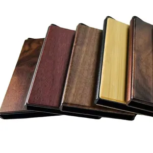Wholesale Unisex New Style Fashion Wooden Portable Card Holders Customizable Box