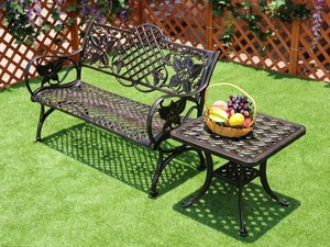 Banc <span class=keywords><strong>de</strong></span> <span class=keywords><strong>jardin</strong></span> en bronze tout en fonte d'<span class=keywords><strong>aluminium</strong></span> vintage motif <span class=keywords><strong>de</strong></span> fleurs style patio banc <span class=keywords><strong>de</strong></span> parc chaise 2 places banc en métal - Product Image 5