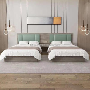 Custom Inexpensive Eco-Friendly Modern Solid <b>Panel</b> Hotel Bed Frames Upholstered <b>Headboards</b> Customizable Size Color for Apartment - Product Image 3