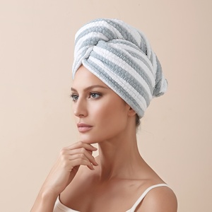Chapeau de séchage des cheveux pour femmes, épaissi, absorbant, en polaire corail, pour adultes, séchage rapide - Product Image 4