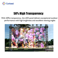 P3.9 P7.8 Écran LED de location de scène ultra transparent 1000*500Mm Intérieur Extérieur Étanche Mur vidéo empilable suspendu