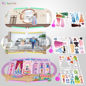<span class=keywords><strong>Livre</strong></span> en papier cartonné personnalisé créatif DIY pour habiller les princesses avec jouets magnétiques pour réfrigérateur pour petites filles - Product Image 3
