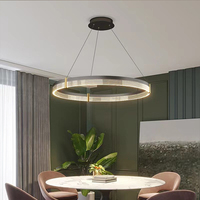 Lustre d'éclairage de plafond nordique pour salon luxe moderne Led rond 3 anneaux Dimmable lustre plafond suspension