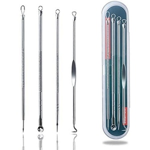 Juego de 4 Herramientas para Extraer Puntos Negros, Agujas de Acero Inoxidable para Eliminar el Acné - Product Image 1