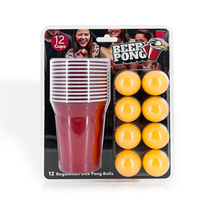 Bán buôn tùy chỉnh mang nhãn hiệu logo uống cốc dùng một lần <span class=keywords><strong>PP</strong></span> Threaded ly tái sử dụng nhựa bia Pong ly với Ping Pang quả bóng - Product Image 2