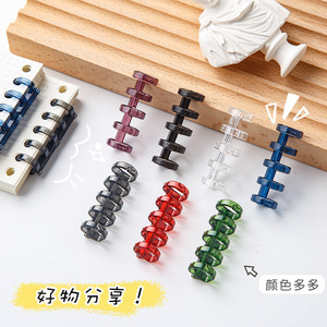 Anneaux de reliure colorés à 5 trous <span class=keywords><strong>pour</strong></span> classeur à feuilles mobiles, anneaux de reliure, clips de reliure, anneaux de rangement détachables, clips en plastique DIY - Product Image 3