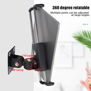 <span class=keywords><strong>Support</strong></span> <span class=keywords><strong>mural</strong></span> pliant pour <span class=keywords><strong>tablette</strong></span> en métal rotatif à 360 degrés avec verrouillage <span class=keywords><strong>antivol</strong></span> pour tablettes de différentes tailles de 10.1 à 13 pouces - Product Image 3
