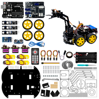 LAFVIN-Robot mecánico 4WD para arduino, Kit de coche, brazo programable, juguetes/compatible con Android, robots de juguete