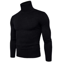 Pull-over slim fit anti-rides pour homme, couleur unie, hiver, vente en gros