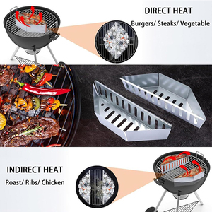 Paniers à charbon de bois en acier inoxydable, résistants à la rouille et à la chaleur, lot de 2, robustes, de remplacement pour accessoires de barbecue à bouilloire - Product Image 5