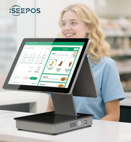 Système de point de vente JJPOS JJ-Q8B Windows double écran tactile capacitif 15,6 pouces, processeur I3 de 4e génération, caisse enregistreuse, Wi-Fi 6, Bluetooth