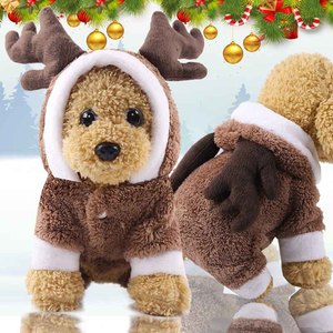 Ropa navideña para mascotas Yuchain para perros pequeños, medianos y grandes, abrigos de algodón estilo Teddy, reno y oso para otoño e invierno - Product Image 5