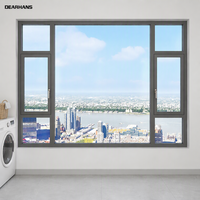 Jendela Casement Aluminium Thermal-Break Kustom dengan Kaca Tempered Low-E Ganda, Kedap Suara, Hemat Energi, Jendela Casement Cina