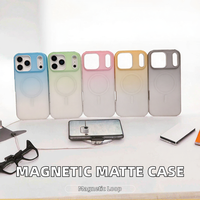 Coque de téléphone magnétique translucide dégradée mate en PC, compatible avec la recharge sans fil pour 16 Pro, protection de luxe souple – Meilleure vente