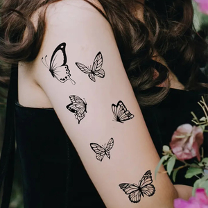 35 pz/set nero farfalla tatuaggio adesivo del tatuaggio arte del corpo finto <span class=keywords><strong>Tatoo</strong></span> temporaneo braccio impermeabile adesivo del tatuaggio per la festa - Product Image 4