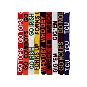 <b>CRYSTAL</b> CRAFT Colorful Beaded Ribbon Belts Raised Text Vintage Eco-Friendly GO <b>TOPS</b> GO COWBOYS GO IRISH FORKS for DEY WRECK EM - Product Image 1