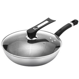 กระทะสแตนเลสก้นกลมแบบหนาไม่เคลือบ สำหรับเตาแก๊ส ใช้สำหรับเชฟ ใช้ในเชิงพาณิชย์และทำอาหารที่บ้าน - Product Image 4