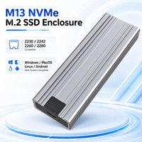 Boîtier SSD NVMe M.2 sans outil, 10 Gbit/s USB 3.2 Gen2, en aluminium, pour disques 2230/2242/2260/2280, boîtier externe portable pour disque dur 8 To, multi-OS