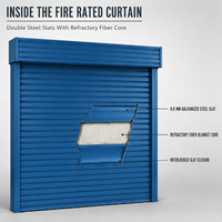 Porte à enroulement coupe-feu en acier couleur personnalisée, résistance au feu trois heures, électrique, pour usine, centre commercial, hôtel et entrepôt, commande en gros
