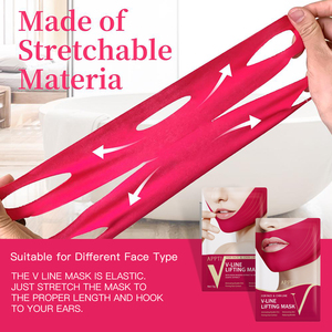 Máscara de Estiramiento Facial de Un Solo Uso al por Mayor, Tamaño de Viaje, Banda Reductora de Papada de Algodón, Vendaje Adelgazante con Ingredientes de Colágeno - Product Image 6