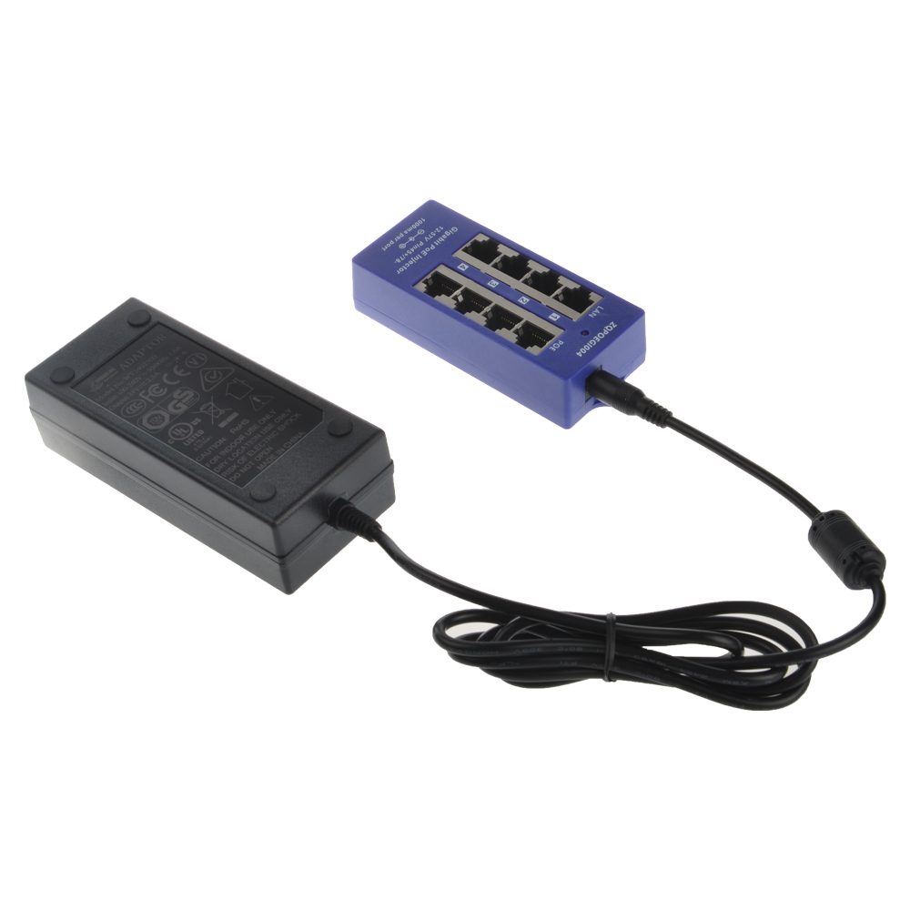 Многопортовый пассивный инжектор 48 в 60 Вт gigabit poe с 4 портами для устройств 802.3af, IP-камеры, WiFi AP