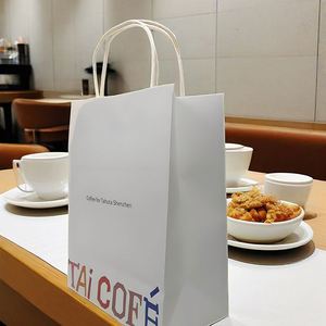 Bolsas de Compra de Papel Clásicas Ecológicas Promocionales con Logotipo Personalizado Impreso, Precio Competitivo, Papel Kraft de Grado Alimenticio, Tipo Milk Twisted - Product Image 3