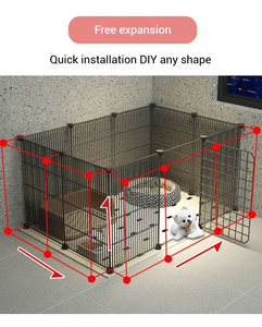 Cage pour animaux de compagnie FishPrincess, style classique, portable, durable, verrouillable, en fer, pour intérieur, grande cage pour chat, pliable, boîte pliable - Product Image 5