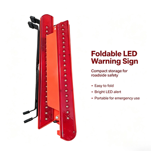 Triangle de signalisation routière LED rouge réfléchissant avec support métallique stable pour avertissement d'urgence en cas de panne de véhicule sur <span class=keywords><strong>autoroute</strong></span> - Product Image 5