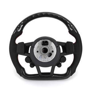 Volant de direction de style RS en cuir carbone semi-perforé avec bouton de démarrage R8 et sélection de conduite pour <span class=keywords><strong>Audi</strong></span> <span class=keywords><strong>A3</strong></span>/A4/A5/Q3/Q5/Q7 4L SQ5 SQ8 TTRS - Product Image 2