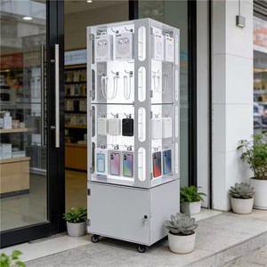 Présentoirs de sol Tinya avec LED pour chargeurs de <span class=keywords><strong>téléphone</strong></span>, accessoires pour écouteurs, support rotatif à 360° pour câbles USB, pour magasins de détail, centres commerciaux - Product Image 2