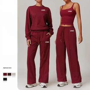 Completi Sportivi da <span class=keywords><strong>Donna</strong></span> Traspiranti per Corsa e Fitness con <span class=keywords><strong>Pantaloni</strong></span> a Vita Alta e Maniche Lunghe Effetto Snellente Taglie Forti - Product Image 2