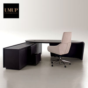 Ensemble de postes de travail de direction modernes et luxueux Mobilier de bureau <span class=keywords><strong>en</strong></span> bois massif au design contemporain avec finition <span class=keywords><strong>en</strong></span> cuir pour la maison Cabinet d'avocats - Product Image 6