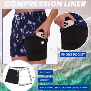 กางเกงขาสั้นชายหาดลายทางสีดำขาวสำหรับฤดูร้อน  ไซส์ใหญ่  ชุดว่ายน้ำชายหาด  บิกินี่ชาย  กางเกงว่ายน้ำ - Product Image 5