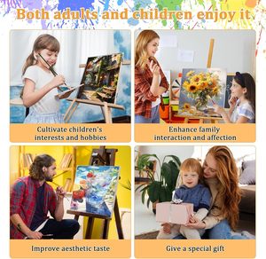 Kit di pittura a numeri SONGWOO con cornice per adulti, girasole e cavallo <span class=keywords><strong>su</strong></span> <span class=keywords><strong>tela</strong></span> con pennelli e pigmenti acrilici per principianti - Product Image 6