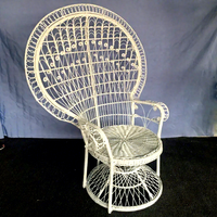 Chaise en rotin en osier pur fait à la main d'usine chaises de salon de jardin extérieur moderne chaises de paon chaise de loisirs d'intérieur de balcon de patio